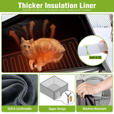 GUTINNEEN Heated Cat House for Outside Large Outdoor Cat House Insulated Weatherproof Feral Cat Shelter with Heating Pad, Insulated Thermal Liner, Chewproof Cable for 1-4 Cats, Winter-Ready (Black)