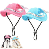 Frienda 2 Pcs Dog Hat for Small Dogs Breathable Mesh Sun Visor Cap with Ear Holes & Adjustable Chin Strap Summer Outdoor Sun Protection Beach Hat for Puppy Chihuahua Shih Tzu Yorkshire Terrier
