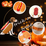 Dog Halloween Costume Hot Dog Pet Clothes Fun Food Halloween Dog Cosplay Christmas Party Cosplay for Dogs and Cats (Medium)