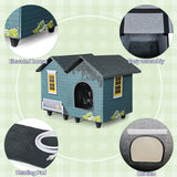 Heated Cat Houses for Indoor/Outdoor Cats with Elevated Heated Cat Bed Providing Safe Feral Cats, Easy to Assemble