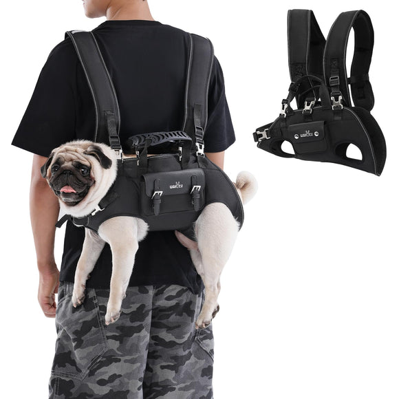 Wakytu Dog Backpack Carrier for Dogs,Dog Lift Harness,Adjustable Padded Breathable Straps for Dogs, Disabled, Joint Injuries, Arthritis,S