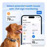 Tractive Smart Dog GPS Tracker | Live Pet Tracker with Virtual Fence | Vital Signs Monitoring of Heart & Respiratory Rate | Bark Monitoring | Dog Collar Attachment (Black)