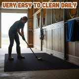 Klyyo Clyro Heavy Duty Rubber Horse Stall Mats 4 x 6 ft Large Waterproof Non Slip Horse Stable Mat Washable Easy to Clean for Livestock Barn Farm Shed Kennels Garages, Black