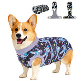 PetWarm Dog Surgical Recovery Suit, Recovery Suit for Female Male Dogs, Prevent Licking Dog Onesies, Pajamas for Dogs Spay Neuter, Hooded Pet Inner Clothes, Cosmic Pattern, Grey, S