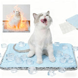 WKWLK Two Uses'Cat Mat,Self Warming&Cooling Cat Mat.18 * 24in-Cooling Cat Pad.Hot/Cold Mat for Pets.Cats self Heating pad.Dogs and Cats with Ice Gel Bag,Temperature Lock Design,Machine Washable