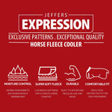 Jeffers Expression Fleece Cooler for Horses, Standard Neck, Skater Cowgirl 75"- Equine Towel Blanket, Moisture Absorbent, Light Weight, Best for Drying, Exercise, Bathing, Adjustable Belly Bands
