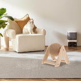 Aboofan Cat Scratcher Toy with Sisal Ball Cats Scratching Rope Ball Interactive Rotatable Wood Pet Scratcher Toys Durable for Indoor to Grind Claws Pet Furniture Supplies