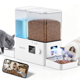 ROJECO Automatic Cat Feeder with Camera,2-in-1 Smart Feeder,8.5L/36Cups