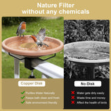 Denwwico 4-Piece Pure Copper Disks for Bird Baths, 4-Inch Large Metal Surface Protector for Outdoor Birdbath Bowls and Bee Watering Stations