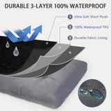 Dog Crate Bed Waterproof Deluxe Plush Dog Beds with Removable Washable Cover Anti-Slip Bottom Pet Sleeping Mattress for Large, Medium, Jumbo, Small Dogs, 23 x 17 inch, Black