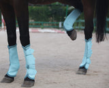 LEAFOREST Horse Fly Boots Set of 4 - Non Slip Leg Protection for Donkey Mini Pony Draft, Breathable Mesh Fly Boots for Pasture & Barn Use Blue Pony