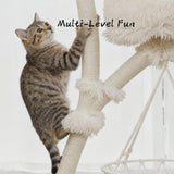 70" Modern Multi-Level Cat Tree Tower for Indoor Cats, Cat Trees with Sisal Scratching Post, Luxury Cats Tower Furniture for Multiple Cats with Swing Hammock, Condo for Multiple Cats