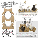 Lumizone Cat Scratcher Bed Lounge Cardboard Scratching Board for Indoor Cats Multi-Functional Freely Combine Scratch Pad Toy Durable Scratcher House
