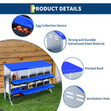 GarveeTech 10-Hole Poultry Nesting Box with Bracket & Egg Collection Tray, Chicken Laying Box with Ventilation Design for Hens & Ducks, Ideal for Backyard Coops and Small Farms