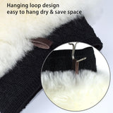 Gracefur Ultra-Soft Sheepskin Grooming Mitts for Horses – 2-in-1 Lambswool Applicator Wipe Mitt for Tack, Saddle & Boot Cleaning, Leather Care – Perfect Washing Gloves for Sensitive Horses(White)