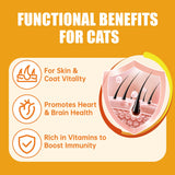Just Try 3.38 Fl Oz Fish Oil Paste Salmon Oil & Cat Vitamins for Indoor Cats, Omega-3 Supports Skin & Coat Health, Chicken Flavor