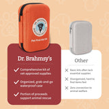 Dr Brahmsy’s Pet First Aid Kit for Dogs and Cats - Vet-Approved Essential Survival and Emergency Supplies for Home, Travel, Camping, Hiking - Packed in a Portable Waterproof Pouch - 45-Piece Set