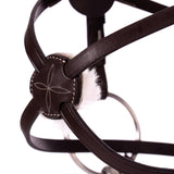Equinavia Saga Adjustable Padded Fancy Stitched Figure 8 Bridle with Reins - Chocolate Brown - Horse