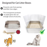 YOILES 3PCS Cat Litter Box Pee Shields,Transparent Easy Clean Splash Guard for Open Top Litter Pan 14.5×11.5in- Litter Box Not Included (3, Clear)