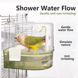 YOOSO WING Water Circulation Bird Bath, Hanging Cage Shower Box(Green)