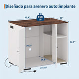Garvee Large Cat Robot 4 Enclosure Furniture, Cat Litterbox Robot Cabinet