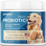 Gargeer Daily Probiotics & Prebiotics for Dogs. Supports Healthy Digestion, Gut Flora & Proper Immune System. for All Dog Breeds & Ages, 60 Delicious Duck Flavored Soft Chews. Made in the USA. Enjoy!