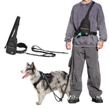 OneTigris Hands Free Dog Leash, Waist Leash for Dog Walking with Detachable Chest Bag, Thickened Mesh Lumbar Support and Durable Bungee Straps, Running leashs for Medium Large Dogs