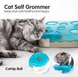 Migipaws 7-in-1 Interactive Cat Toy Motion Activated Indoor Playset with Automatic Pop Bounce Cat Ball, Feather Palm Tree Wand, Catnip Ball & Self-Grooming Cardboard House Rechargeable
