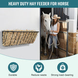 MIYABALA Hay Feeder for Horses,35.5'' Long Hay Rack with 20 Gallon Large Capacity,Heavy Duty Steel Wall Mounted Hay Feeder Rack for Horses,Goats,Sheep in Stable and Farm