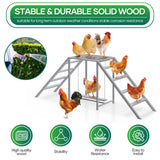 Chicken Coop Perches with Swing, Chicken Roosting Bars, Chicken Run Accessories Toy, Wooden Ladder for Pet's Healthy & Happy, Sturdy and Easy to Clean, Suitable for Backyard Farm