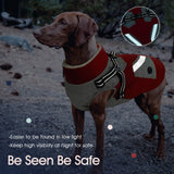 IECOii Winter Waterproof Dog Coats - Zip Up Fleece Jacket for Dogs, Red, XLarge