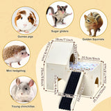 PETKNOWS Upgraded Guinea Pig Hideout and House, Easy to Assemble Wooden Guinea Pig Castle Small Animal House Bed with Stairs Suitable for Hamsters and Chinchilla