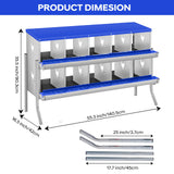 GarveeLife Chicken Nesting Box, 10 Compartments Nesting Box for Chickens, Two-Tier Galvanized Steel Chicken Egg Laying Box with Large Vented Holes Wall Mounting for Easy Egg Collection