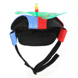 IPENNY Colorful Pets Propeller Hat, Rainbow Helicopter Hat Baseball Cap with Adjustable Strap - Cute Cosplay Accessory for Medium Dog & Large Cat (L, Green)