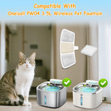 12 Pack PW04 3.5L Wireless Pet Fountain Filters for Hard Water, Reduces Limescale & Bad Taste, Compatible with Oneisall Cat Water Fountain Dispenser, Long Lasting Replacement Filter