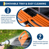 Garvee Chicken Nesting Box, 6-Hole Roll Away Egg Laying Box with Lid, Heavy-Duty Galvanized Steel Rustproof Design - Easy Egg Collection, Easy Clean (with Bracket Legs, Orange)