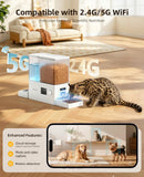 ROJECO Automatic Cat Feeder with Camera,2-in-1 Smart Feeder,8.5L/36Cups