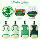 LyssKMK 4 Pack St. Patrick's Day Dog Shirts Shamrock Rainbow Bridge Tank Tops for Small Medium Dogs Lucky Green Beer Pattern Sleeveless Vests for Cats Puppies S