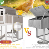 Large Chicken Coop Outdoor with Run, Expandable Hen House with 4 Nesting Boxes, Rabbit Hutch Poultry Bunny Cage for 2-4 Chickens with 4 Perches, Removable Tray and Ramp (56.3" L x 35.24" W x 52.8" H)