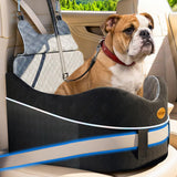 【Master Crafted for Medium Dogs】 PetDance 30% Extra Spacious Dog Car Seat, Brake Stabilized Pet Travel Seat with Reversible Cushion & Anti-Slip Base, Hazy Silver Gray