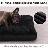 Dog Crate Bed Waterproof Deluxe Plush Dog Beds with Removable Washable Cover Anti-Slip Bottom Pet Sleeping Mattress for Large, Medium, Jumbo, Small Dogs, 23 x 17 inch, Black