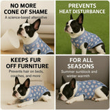 PetWarm Dog Surgical Recovery Suit Male, Dog Bodysuit for Sensitive Skin Areas, Surgical Suit for Dogs Abdominal Affected Areas Bandages, Substitute E-Collar and Cone, Flower Pattern, Blue, XS
