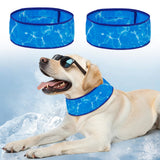 BEAUTYZOO Dog Cooling Bandana,2-Pack Instant Chill Ice Neck Cooler Wrap for Outdoor Summer, Adjustable Reusable Pet Scarf Lasts 2 Hours,Heat Relief Prevent Sunstroke for Medium Large Dogs 17"-22" Blue