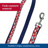 Coastal Pet Ribbon Dog Leash - Contemporary Stylish Look - Durable Fade-Resistant Nylon Material - Perfect for Dogs Red with Paws, 1" x 06'