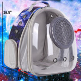 Pet Carrier Backpack for Large Cats and Small Dogs up to 20 Pounds, Space Capsule Astronaut Clear Bubble Backpack for Travel Hiking Camping Cat Carry Transport Book Bag (Galaxy Blue, Front Extension)