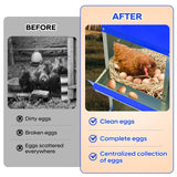 GarveeLife Chicken Nesting Box, 10 Compartments Nesting Box for Chickens, Two-Tier Galvanized Steel Chicken Egg Laying Box with Large Vented Holes Wall Mounting for Easy Egg Collection