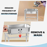 Elevated Dog Water Bowl, Stainless Steel Dog Bowl for Medium Large Dogs, Easy to Clean and Assemble for Outdoor Use 0.85 Gallons Bowl with Full Metal Stand Raised 10.23"