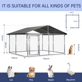 Petony Outdoor Dog Enclosure Heavy Duty Dog Kennel House Mesh Dog Big Cage Pet Kennel Steel Fence with Secure Lock