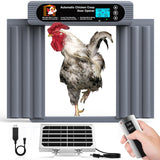 GROPOW Automatic Chicken Coop Door, Extra Large Size, Anti-Pinch Design,Programmable Timer & Light Sensor Modes, Large LCD Display, Solar Powered Auto Chicken Door Opener (50m)