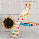 Hamiledyi Hamster Hanging Hammock Basket 3 Piece Wooden Rat Ladder Swing Set Cage Clmbing Toys for Syrian Hamster Sugar Glider Bird Mice Playing Sleeping